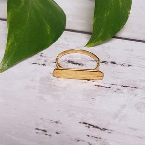 14 Karat Gold Plated Solid Bar Ring